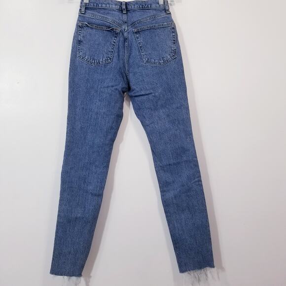 We the Free Jeans High Rise Relaxed Blue Denim Button-Fly Ripped - Picture 4 of 13